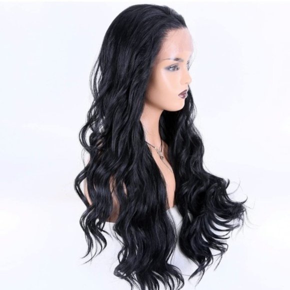 13×4 Long Black Wavy Wigs
